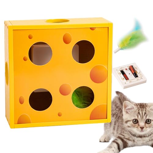 zwxqe Cat Puzzle Toy, Automatic Feather Cheese Box, Interactive Cat Toy, Feather Rotation in Holes Maze, Funny Cat Feather Toy Intelligent Sensing, Battery Powered, Indoor Cat Activity Toy zwxqe Cat Puzzle Toy, Automatic Feather Cheese Box, Interactive Cat Toy, Feather Rotation in Holes Maze, Funny Cat Feather Toy Intelligent Sensing, Battery Powered, Indoor Cat Activity Toy von zwxqe
