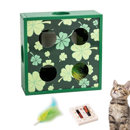 zwxqe Cat Puzzle Toy, Automatic Feather Cheese Box, Interactive Cat Toy, Feather Rotation in Holes Maze, Funny Cat Feather Toy Intelligent Sensing, Battery Powered, Indoor Cat Activity Toy zwxqe Cat Puzzle Toy, Automatic Feather Cheese Box, Interactive Cat Toy, Feather Rotation in Holes Maze, Funny Cat Feather Toy Intelligent Sensing, Battery Powered, Indoor Cat Activity Toy von zwxqe