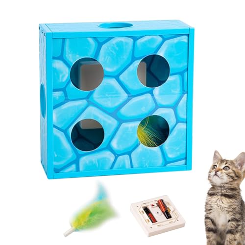 zwxqe Cat Puzzle Toy, Automatic Feather Cheese Box, Interactive Cat Toy, Feather Rotation in Holes Maze, Funny Cat Feather Toy Intelligent Sensing, Battery Powered, Indoor Cat Activity Toy zwxqe Cat Puzzle Toy, Automatic Feather Cheese Box, Interactive Cat Toy, Feather Rotation in Holes Maze, Funny Cat Feather Toy Intelligent Sensing, Battery Powered, Indoor Cat Activity Toy von zwxqe