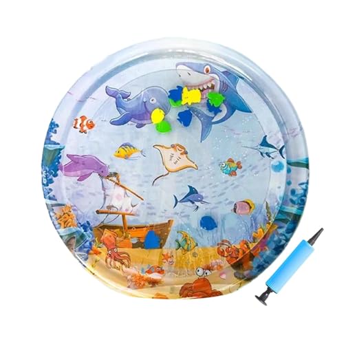 zwxqe Cat Water Mat, Thickened Pet Water Bed, Sensory Waterbed with Floating Fish, Leak-Resistant Design, Cooling Relief, Ideal for Outdoor, Indoor Play, Relaxation von zwxqe