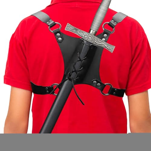 zwxqe Cosplay Schulterholster | PU Leder Schulterhalfter Gurt | Reisezubehör für Verschiedene Anlässe wie Urlaub Halloween Herbst Gothic Cosplay und Renaissance Partys von zwxqe