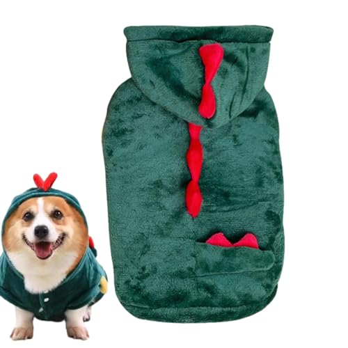 zwxqe Dinosaurier-Hunde-Kapuzenpullover, lustiges Kostüm für Weihnachten, weiche Dinosaurier-Katzen- und Hunde-Kapuzenpullover, lustiges Kostüm für Hunde und Katzen von zwxqe