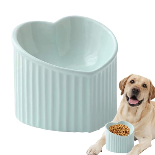 Erhöhter Keramiknapf für Katzen, geneigter Futternapf, herzförmig, flacher Katzen-Wassernapf, Haustierfutter-Futternapf für kleine Haustiere und Katzen Erhöhter Keramiknapf für Katzen, geneigter Futternapf, herzförmig, flacher Katzen-Wassernapf, Haustierfutter-Futternapf für kleine Haustiere und Katzen von zwxqe