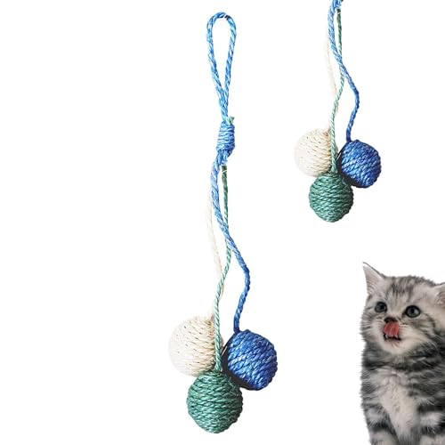 zwxqe Hangable Cat Scratching Ball, Sisal Cat Scratching Toy, Interactive Cat Ball, Pet Shop Cats Scratching Toy, Multifunctional Relaxing Game for Pet Shop and Cattery von zwxqe