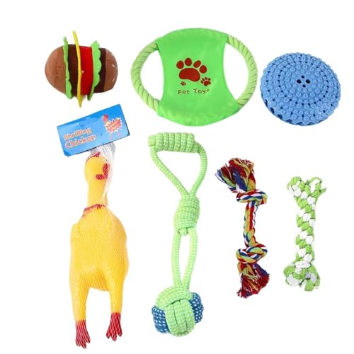 zwxqe Hundespielzeug aus Seil, Kauspielzeug für Hunde, interaktives Hundespielzeug, Zugseil, schreiendes Huhn, Kauseil, langlebiges Hundespielzeug für Training und Unterhaltung von zwxqe