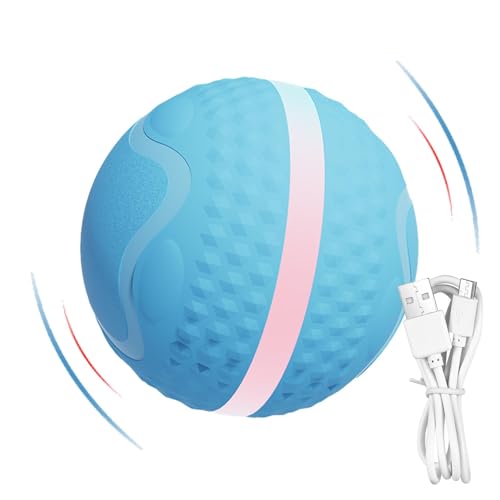 zwxqe Interaktiver Hundeball – USB-Aufladung, Hundespielzeugbälle, langlebiger, selbstspringender Ball mit Bewegungssensor verbessert die Spielzeit für Welpen von zwxqe
