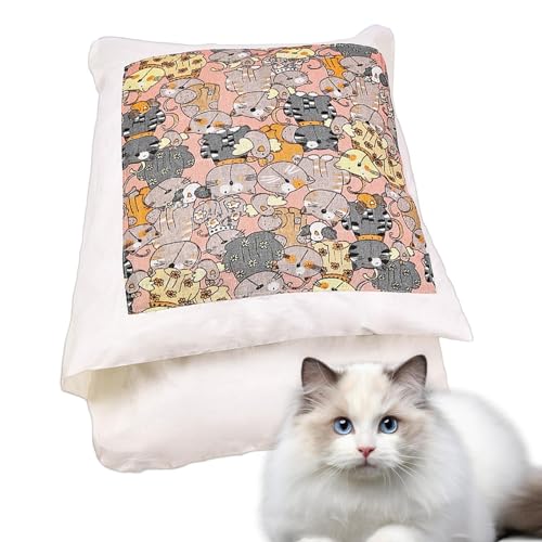 zwxqe Katzenschlafsack, Haustierschlafsack, Bett, weiche waschbare Katzenbetten, Haustiermatte Wärmematte für kleine Katzen, mittelgroße Hunde, Haustiere von zwxqe