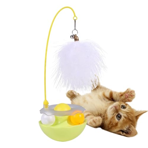 zwxqe Katzenspielzeug für Kätzchen, Katzen-Trainingsball, Teaser, interaktives Katzenspielzeug für den Innenbereich, Kätzchen-Katzenminze-Spielzeug, Katzenrollerbahnen mit Bällen, Haustierspielzeug von zwxqe