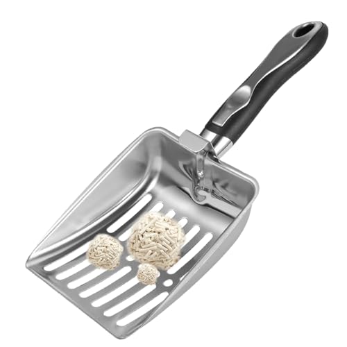 zwxqe Stainless Steel Cat Litter Scoop, Metal Feline Scooper, 10.04x4.21 Inches Rustproof Pet Clean Tool, Durable Poop Shovel Sifter for Reptile Terrarium Chicken Litter Box Maintenance zwxqe Stainless Steel Cat Litter Scoop, Metal Feline Scooper, 10.04x4.21 Inches Rustproof Pet Clean Tool, Durable Poop Shovel Sifter for Reptile Terrarium Chicken Litter Box Maintenance von zwxqe