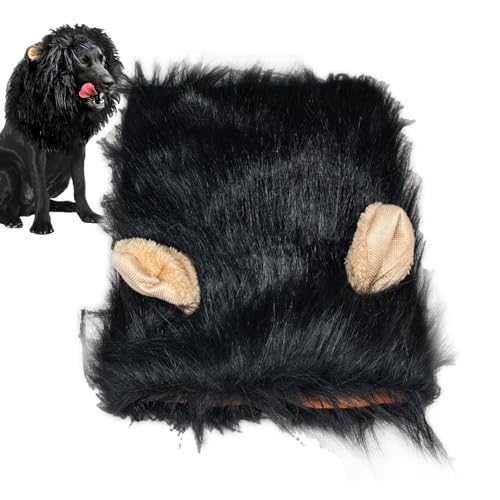 zwxqe Tiermähnenperücke für Hunde, Katzenmähnen-Kostüm, realistische Hunde-Mähnen-Kopfbedeckung, bequeme Luft-Hunde-Kopfbedeckung für Cosplay, Urlaubs-Fotoshootings, Partyveranstaltungen von zwxqe