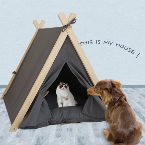 Haustier-Tipi Haustierzelt mit dickem Kissen Tragbares Welpenbett für kleine Hunde und Katzen Faltbares Hundehaus mit Kissen für drinnen und draußen Haustier-Tipi Haustierzelt mit dickem Kissen Tragbares Welpenbett für kleine Hunde und Katzen Faltbares Hundehaus mit Kissen für drinnen und draußen von zycBernoi